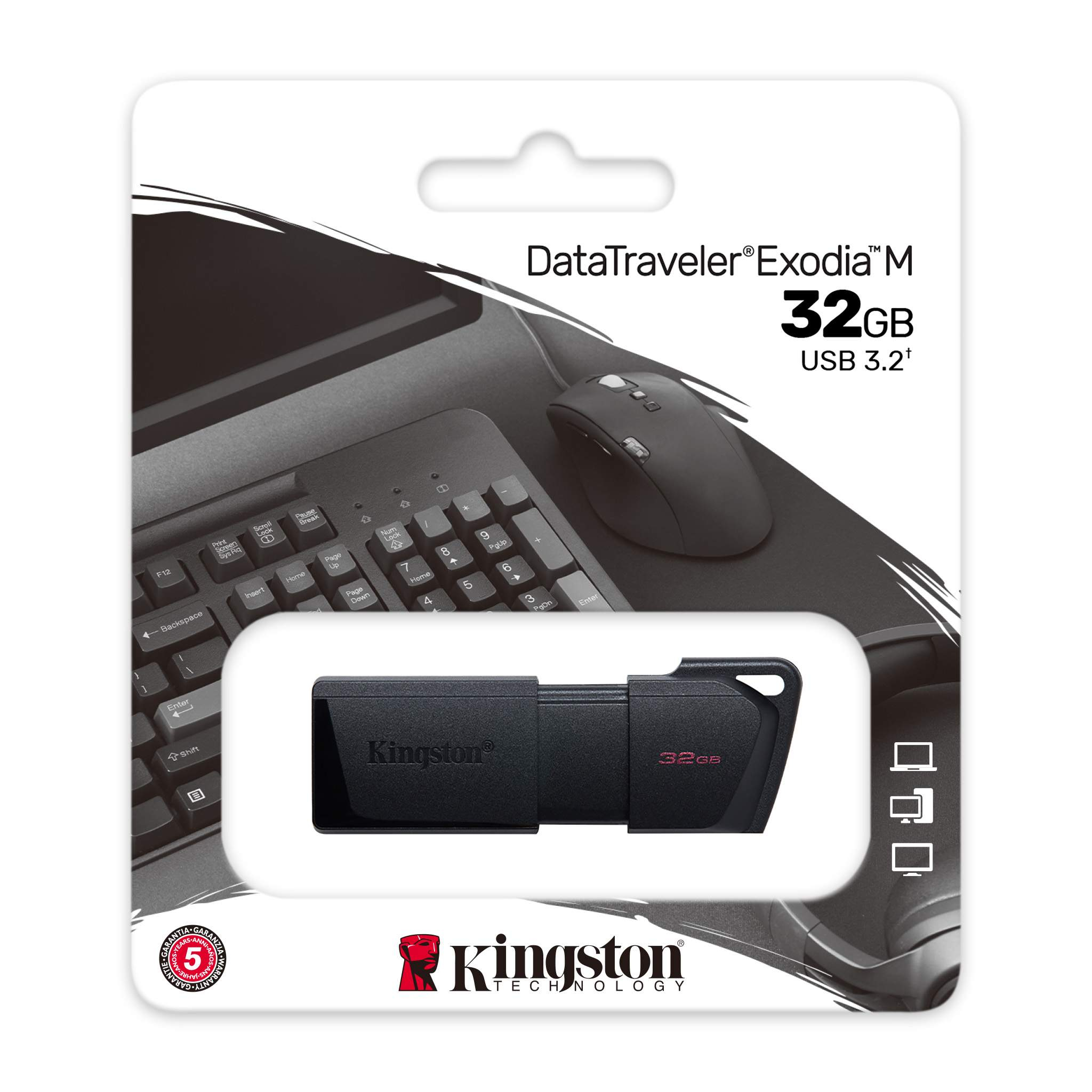 Pen Drive Kingston DataTraveler Exodia M USB 3.2 32GB Preta 3